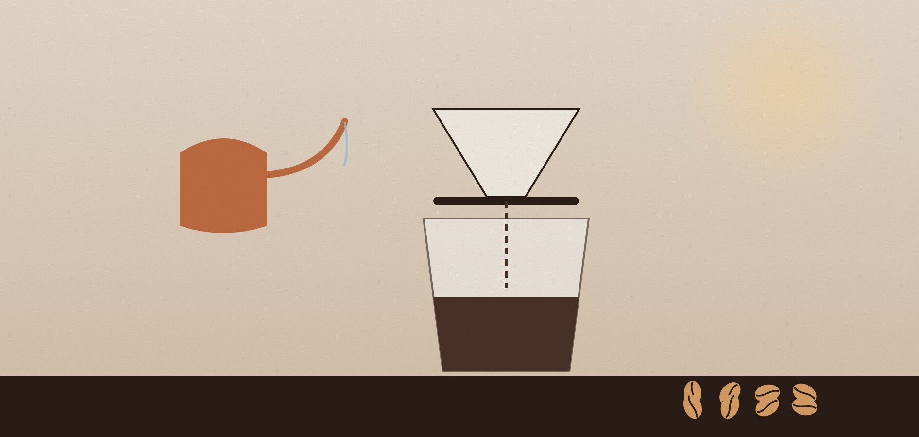 Pour-over kávéfőzés rézkannával